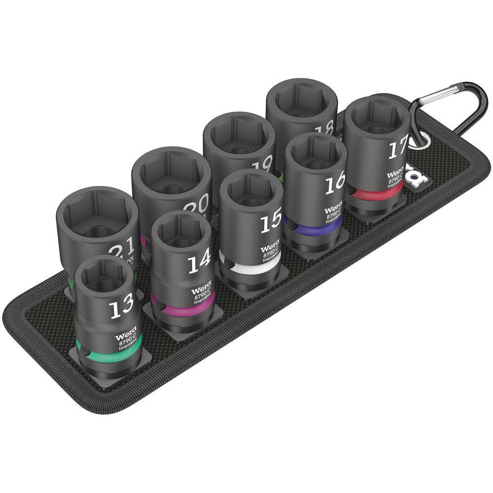 Wera Impaktor 9 Piece 1/2" Drive Hexagon Socket Set on Belt