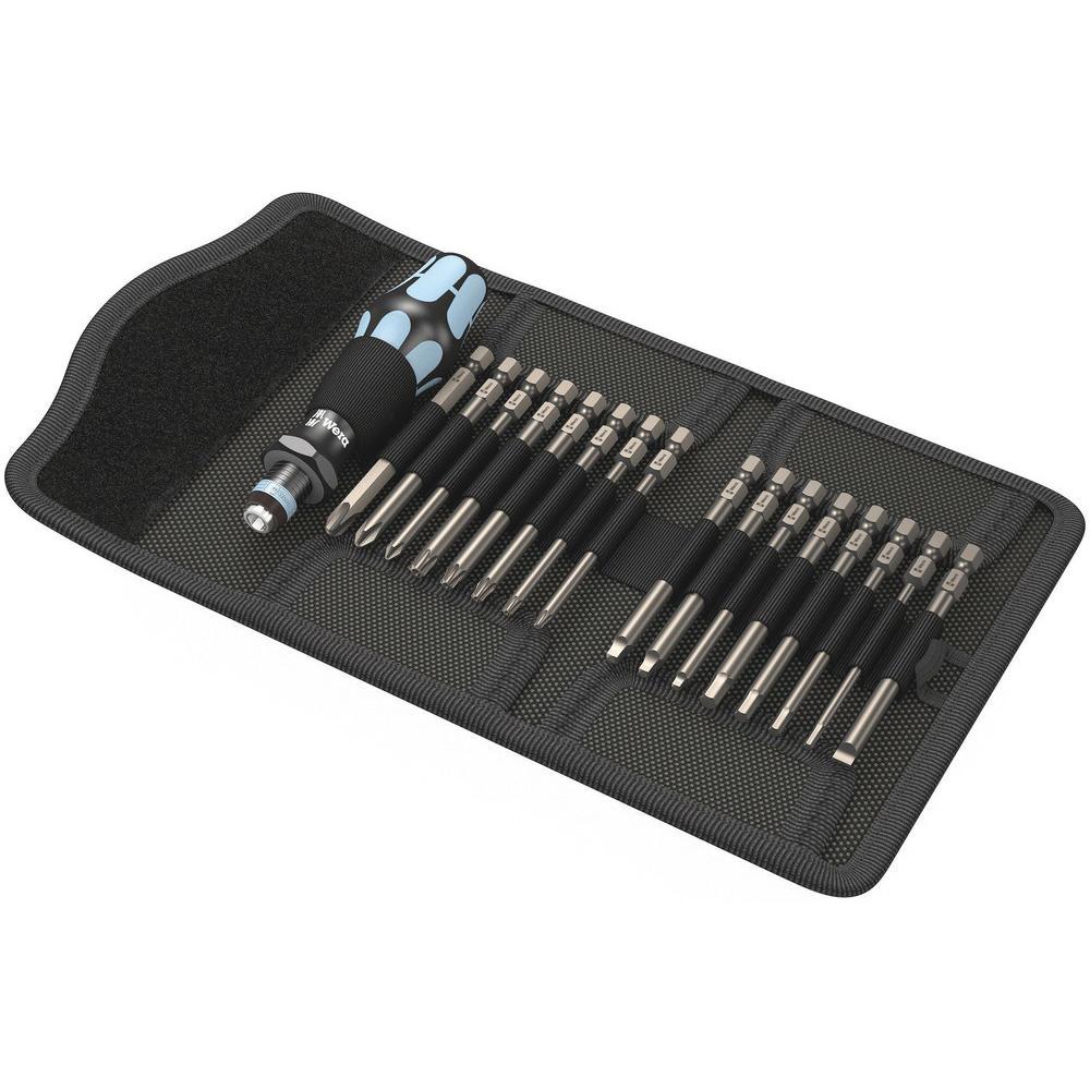 Wera 17 Piece Kraftform Kompakt 60 Stainless Steel Screwdriver Bit Set Imperial