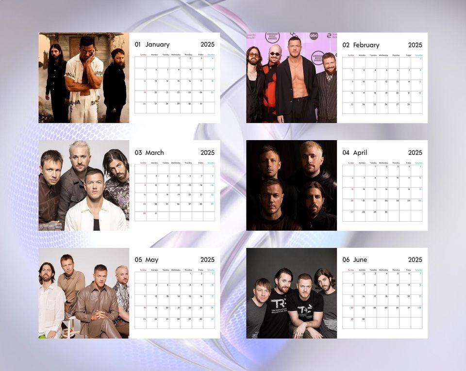 Imagine Dragons Calendar 2025, Idol Calendar, Yearly Calendar