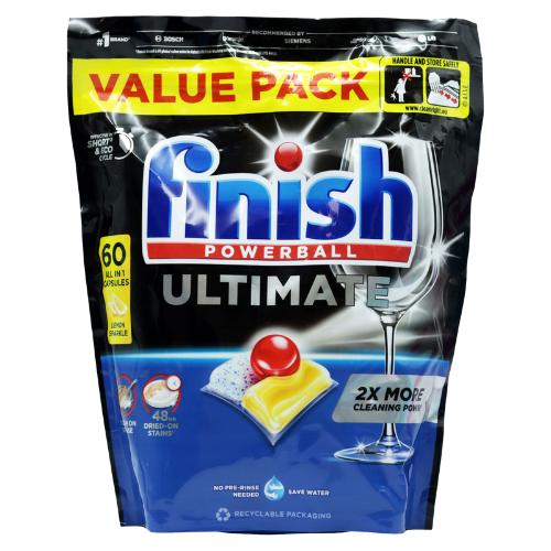 Finish Powerball Ultimate Lemon Dishwasher Tablets - 60 Pcs