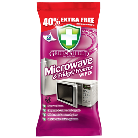 Green Shield Microwave & Fridge/Freezer Cleaning Wipes 70 pcs