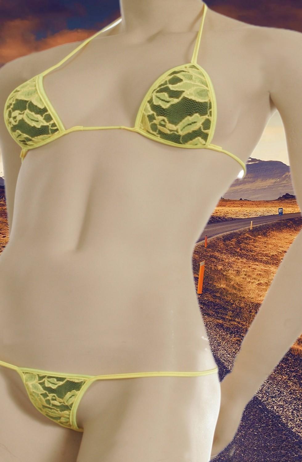 Lacey Poolside - G-String Lingerie Bikini with Opaque Lining