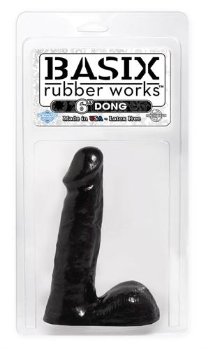Basix Rubber Works - 6 Inch Dong - Black