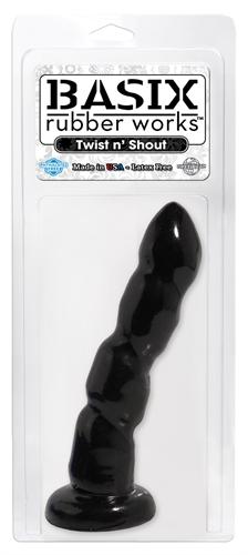Basix Rubber Works - Twist 'N Shout With Suction Cup - Black