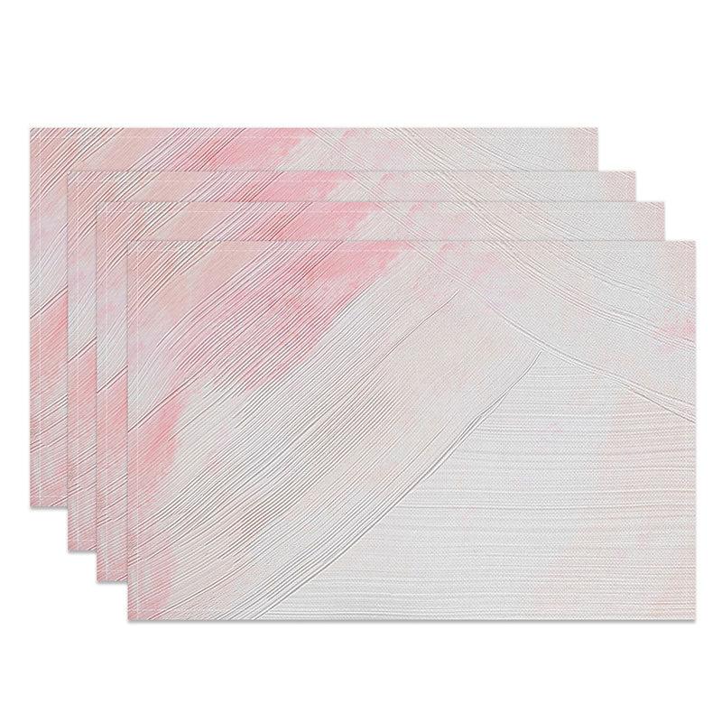 Aperturee Modern Pink and White Gradient Placemats Set of 4, with Faux Cement Texture for Contemporary Dining, 14x12in (WxH), 15.8 USD, placemats, C