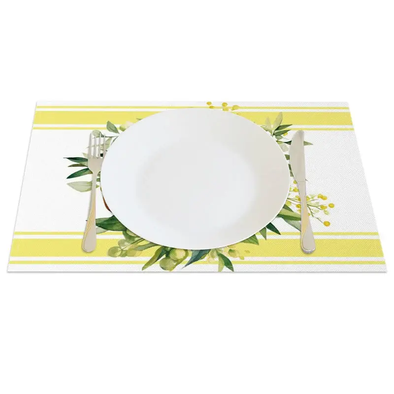 Aperturee Mediterranean Lemon Amalfi Coast Set of 4 Placemats, 14x12 Inch, 15.8 USD, placemats, CDLX00182-S
