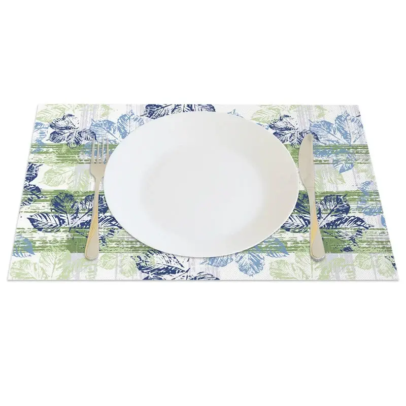 Aperturee Floral Wood Inkjet Painting Art Set of 4 Placemats, 14x12 Inch, 15.8 USD, placemats, CDLX00204-S