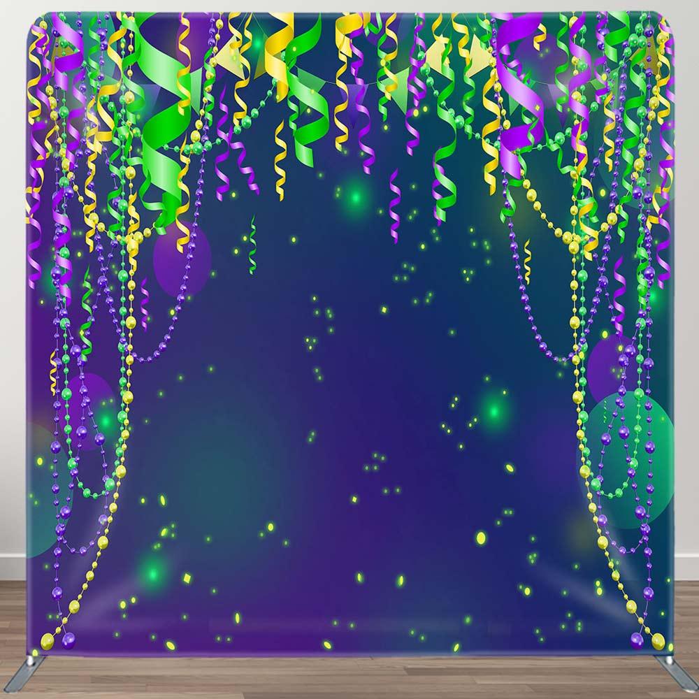 Aperturee Purple Green Yellow Ribbons Rave Party Backdrop, 6X6FT(1.8X1.8M), 111 USD, DSAH0D948-F, square double-sided backdrops