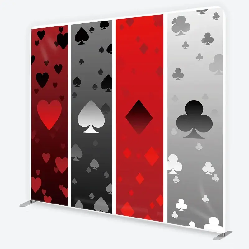 Aperturee Casino Poker Card Suits Tension Fabric Backdrop Professional Studio Props Gambling Night