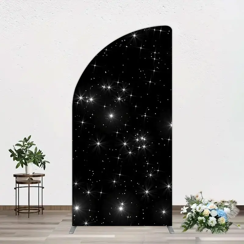 Aperturee Starry Sky Dark Night Happy Birthday Half Moon Arch Backdrop, 1.6 x 4 ft (0.5 x 1.2 m), 98.18 USD, arch backdrop kit, GH0A020YL-AJ