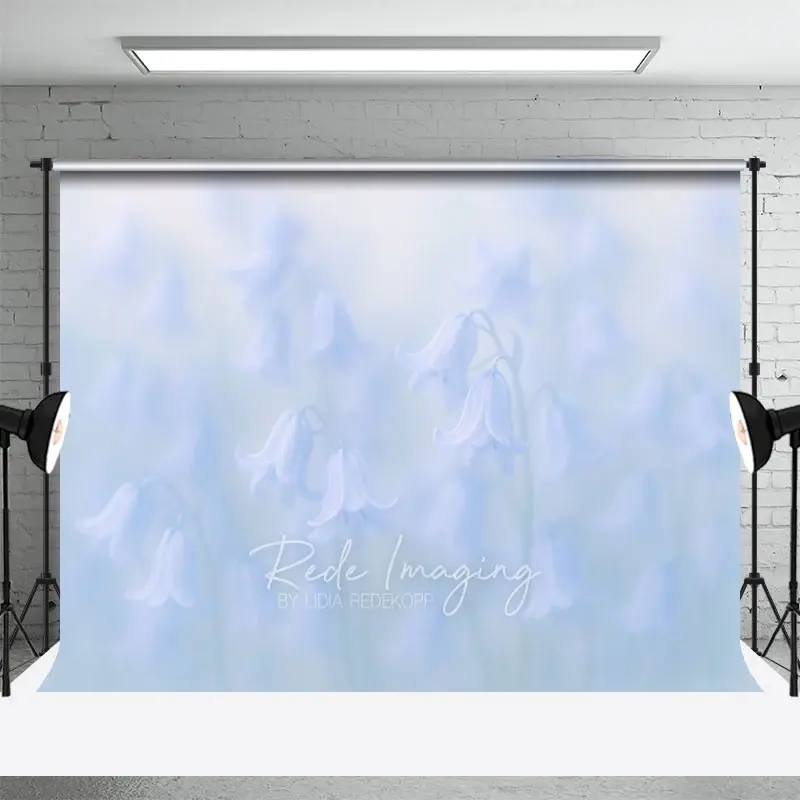 Aperturee Dreamy Purple Bell Flowers Lovely Photo Backdrop, 3X2FT(1MX0.6M), 14 USD, floral backdrops, LRHD9K09-M