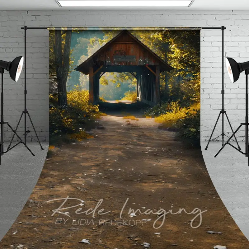 Aperturee Summer Covered Bridge Forest Scene Sweep Backdrop, 5 x 7 ft (1.5 x 2.1 m), 42 USD, sweep backdrops, LRSD2K96-D