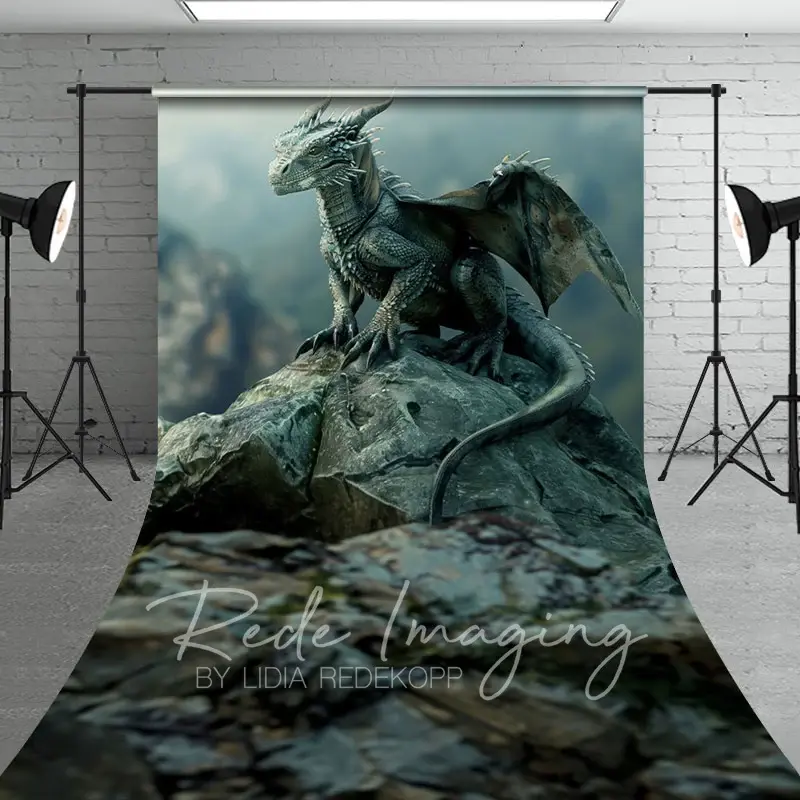 Aperturee Magical Rocky Cliff Dragon In Rest Sweep Backdrop, 5 x 7 ft (1.5 x 2.1 m), 42 USD, sweep backdrops, LRSD3K86-D