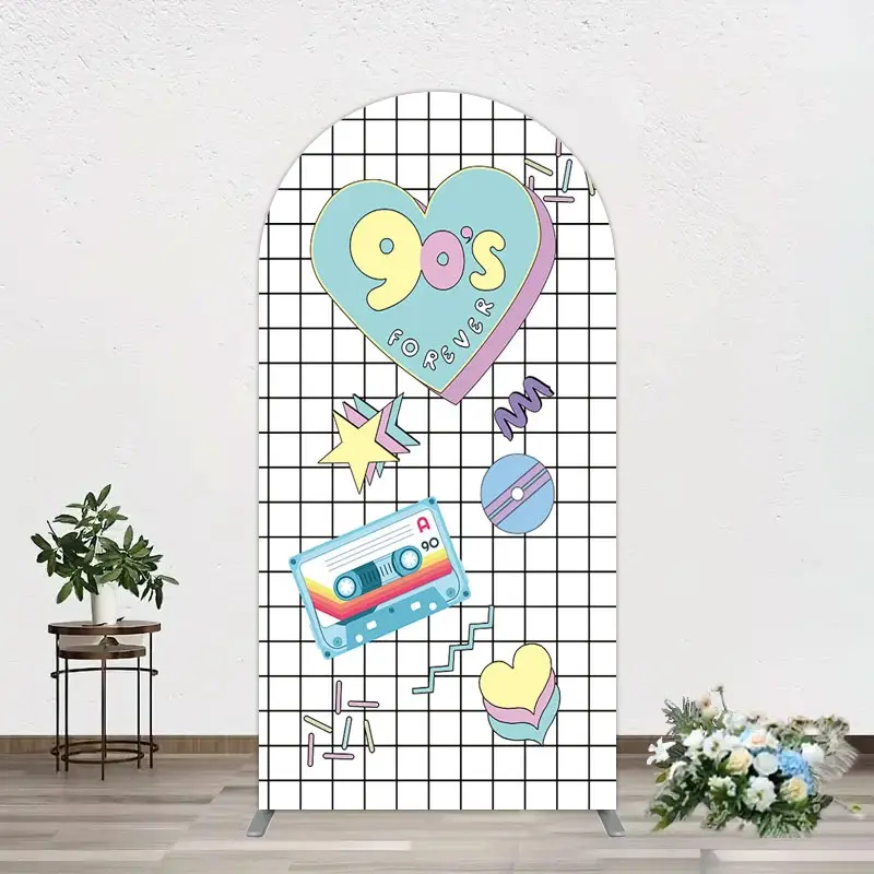 Aperturee 90S Forever Disco Audio Dance Party Arch Backdrop, 1.6 x 4 ft (0.5 x 1.2 m), 98.18 USD, arch backdrop kit, YMGD2Z71-AJ