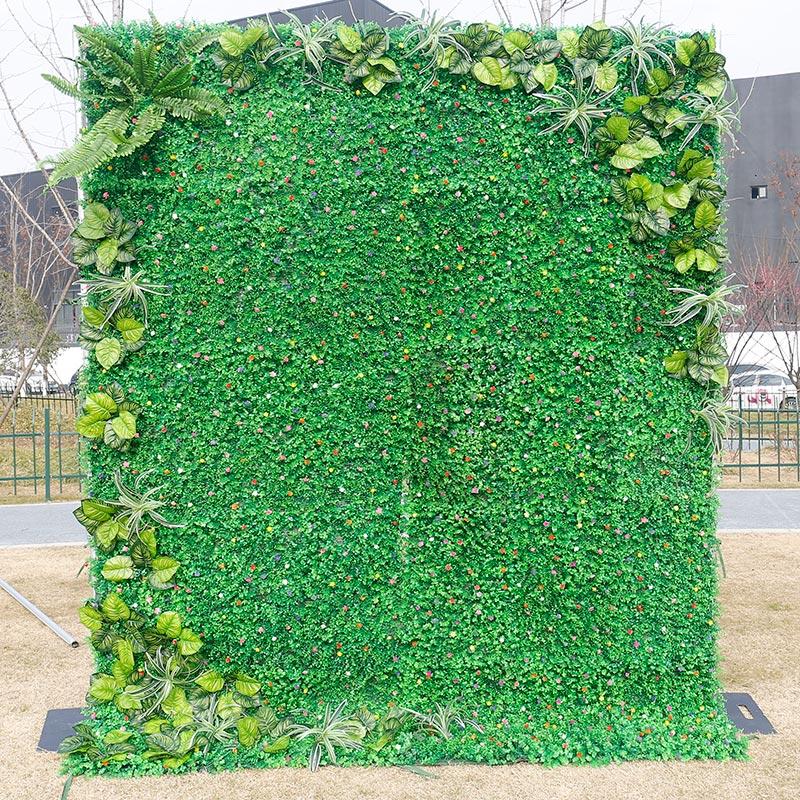 Aperturee Green Grass Artificial Fabric Wall Baby Shower Party, 4 x 8 ft (1.2 x 2.4 m), 284 USD, artificial flower wall, S0D8282-S