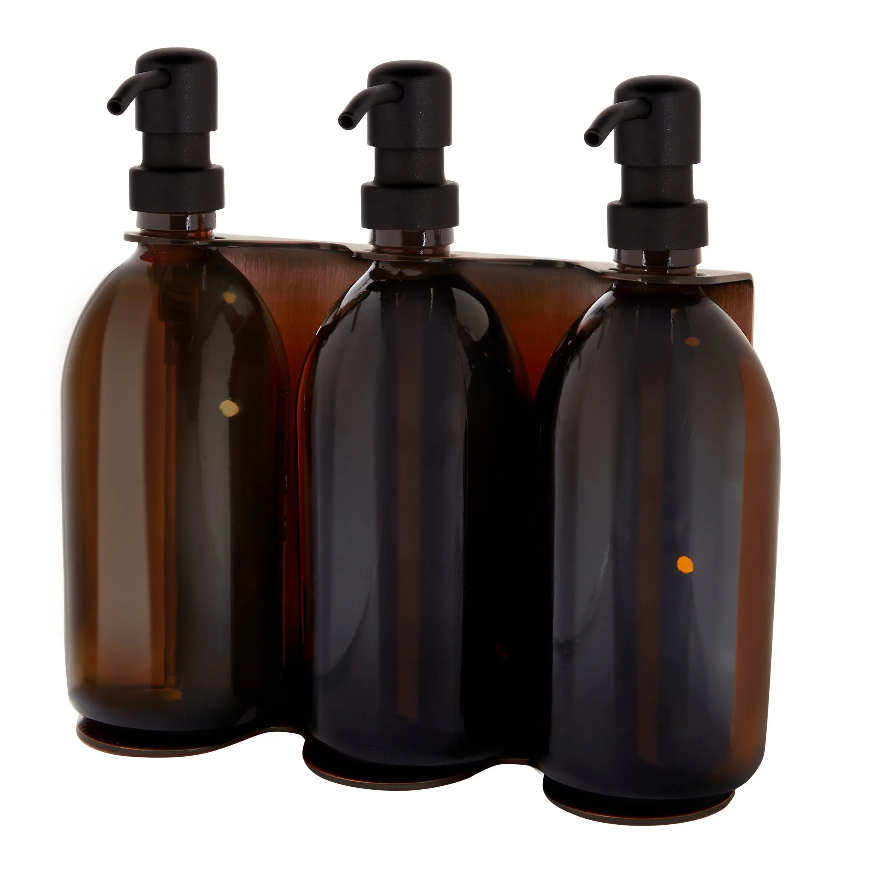 Copper Triple Wall Mounted Soap Dispenser