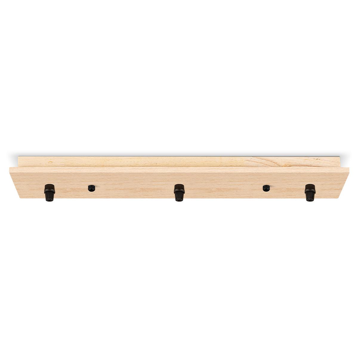 Plafondkap 3L - Houten - Lamponderdeel - 9.5 x 47 x 5 cm - Rechthoekig - Ontworpen voor plafondlampen, hanglampen