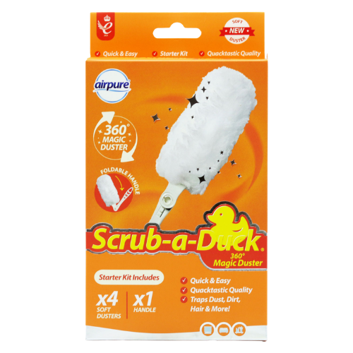 Airpure Scrub-a-Duck 360° Magic Duster Starter Kit With 4 Dusting Refills & 1 Handle