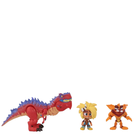 Crash Bandicoot Dino Dash Diorama Figures – 3 Pcs