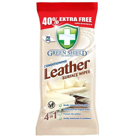 Green Shield Conditioning Leather Wipes - 70 pcs