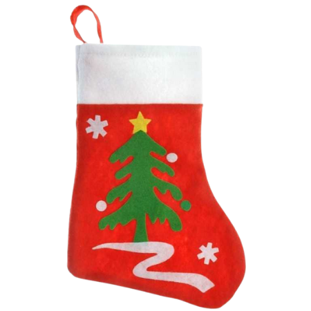 Holly Jolly Christmas Christmas Sock with Christmas Tree - 35cm