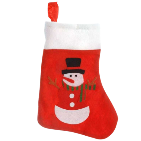 Holly Jolly Christmas Christmas Sock with Snowman - 35cm