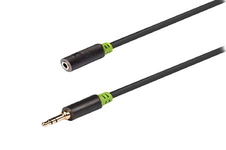 König Stereo Audio Extension Cable Black - 0 5 Metres