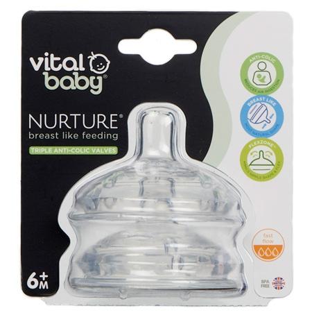Vital Baby Nurture Fast Flow Bottle Nipples - 2 pcs