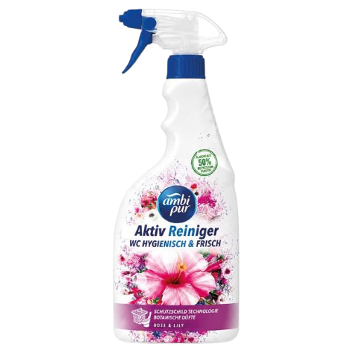 Ambi Pur WC Active Hygienic & Fresh Rose & Lily Toilet Cleaner Spray - 750 ml
