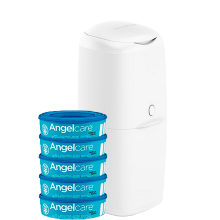 Angelcare nappy pail & 5 refill cassettes