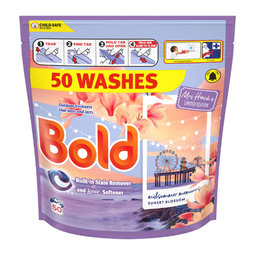 Bold Mrs Hinch's Limited Edition Midsummer Memories Sunset Blossom Laundry Detergent Pods - 50 pcs