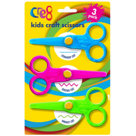 Cre8 Kids Craft Scissors – 3 Pcs