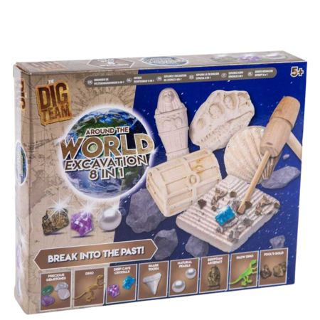 Dig Team 8-in-1 Around the World Excavation Kit