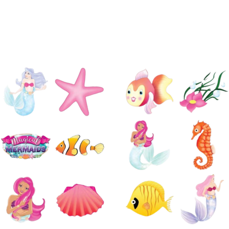 Henbrandt Fun Tattoos Mermaid Assorted – 6 Pcs