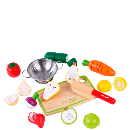 Janod Green Market Fruit & Vegetable Play Set - 12 pieces