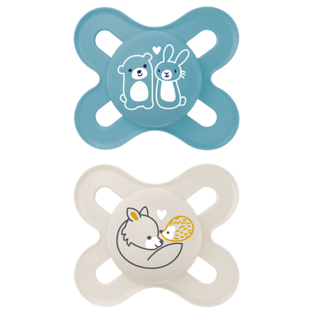 MAM Start Blue & White Animal Design 0-2m Pacifier – 2 pcs