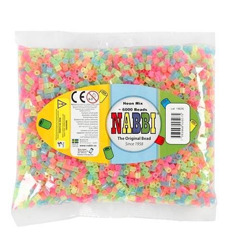 Nabbi Medium Tube Beads Neon Mix - 6000 pcs