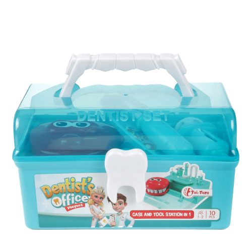 Toi-Toys Dentist's Office Suitcase Play Set with Accessories - 10 pcs.