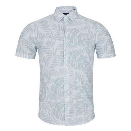 Remus Uomo Parker Leaf Print Shirt - Green - M