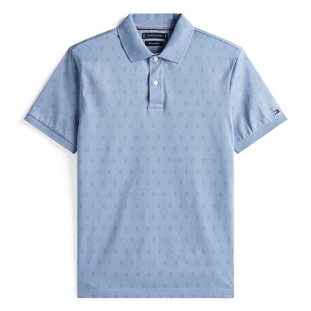 Tommy Hilfiger Aop Interlock Regular Polo Shirt - Sky Blue - L