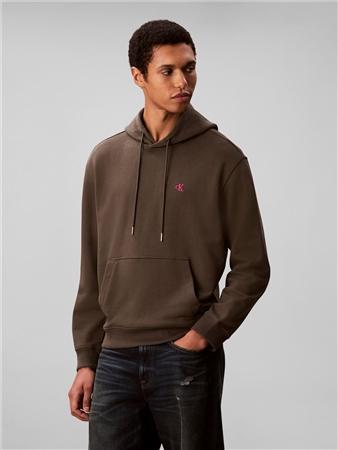 Calvin Klein Jeans Cotton Terry Badge Hoodie - Grey - XL