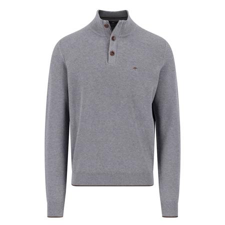 Fynch Hatton Troyer Button Cotton Sweater - Grey - 2XL
