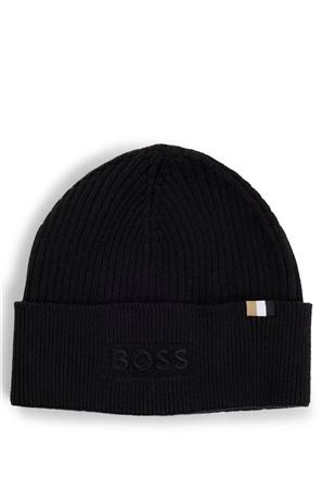 Boss Magico Logo-embroidered Wool Beanie Hat- Black - One