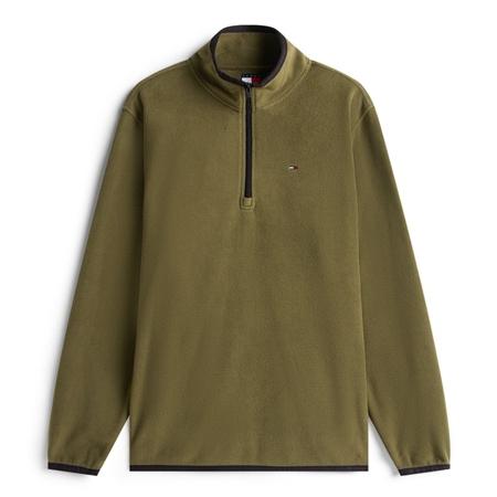 Tommy Jeans Flag Quarter-Zip Polar Fleece Sweatshirt - Green - XL