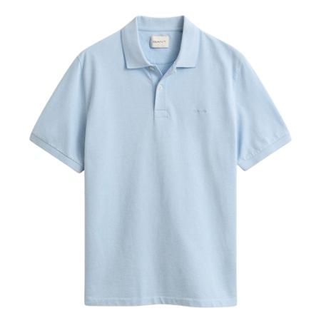 Gant 2 Tone Ss Polo Shirt - Sky Blue - M