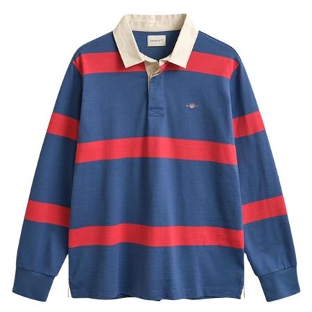 Gant Striped Rugger Shirt - Blue - XL