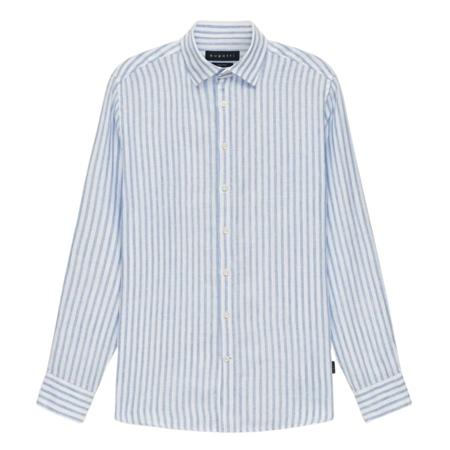 Bugatti Casual Linen Striped Shirt - Blue - XL