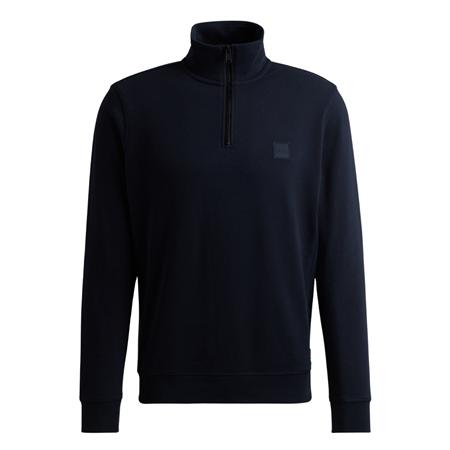 Boss Zetrust Cotton-Terry Half Zip Sweatshirt - Navy - 2XL