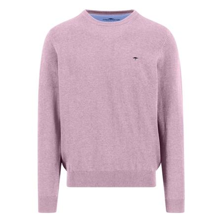 Fynch Hatton Fine Knit Cotton Crewneck Sweater - Magnolia - XL