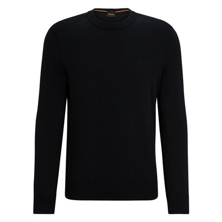 Boss Asac_C Knitted-Cotton Sweater - Black - L